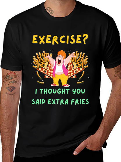 Camiseta Negra Exercise? Extra Fries