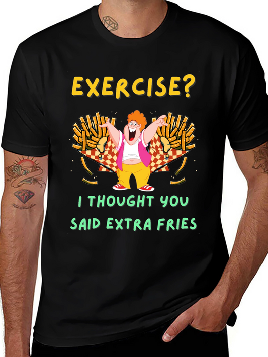 Camiseta Negra Exercise? Extra Fries