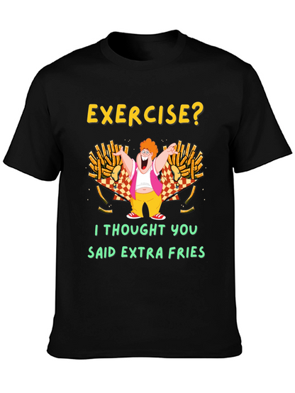 Camiseta Negra Exercise? Extra Fries