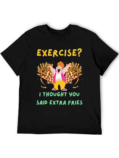 Camiseta Negra Exercise? Extra Fries