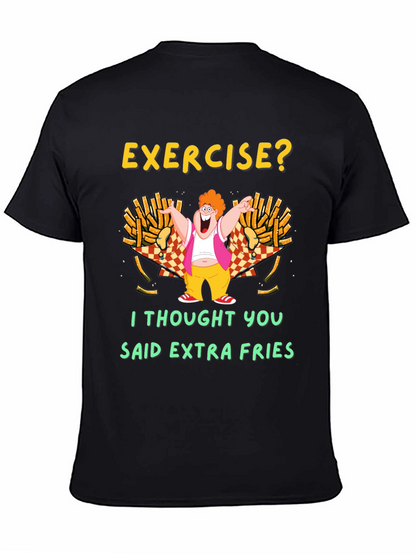 Camiseta Negra Exercise? Extra Fries