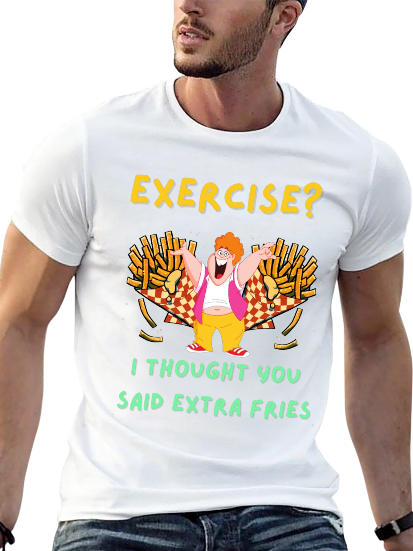 Camiseta Negra Exercise? Extra Fries