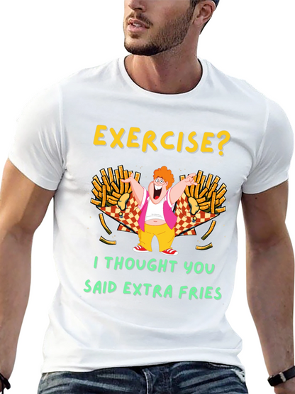 Camiseta Negra Exercise? Extra Fries