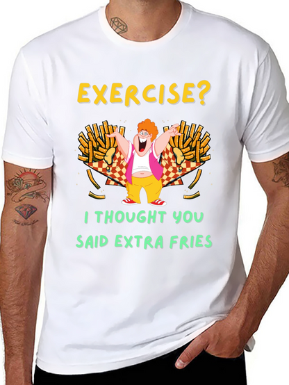 Camiseta Negra Exercise? Extra Fries