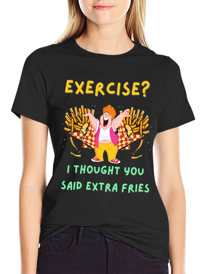 Camiseta Negra Exercise? Extra Fries