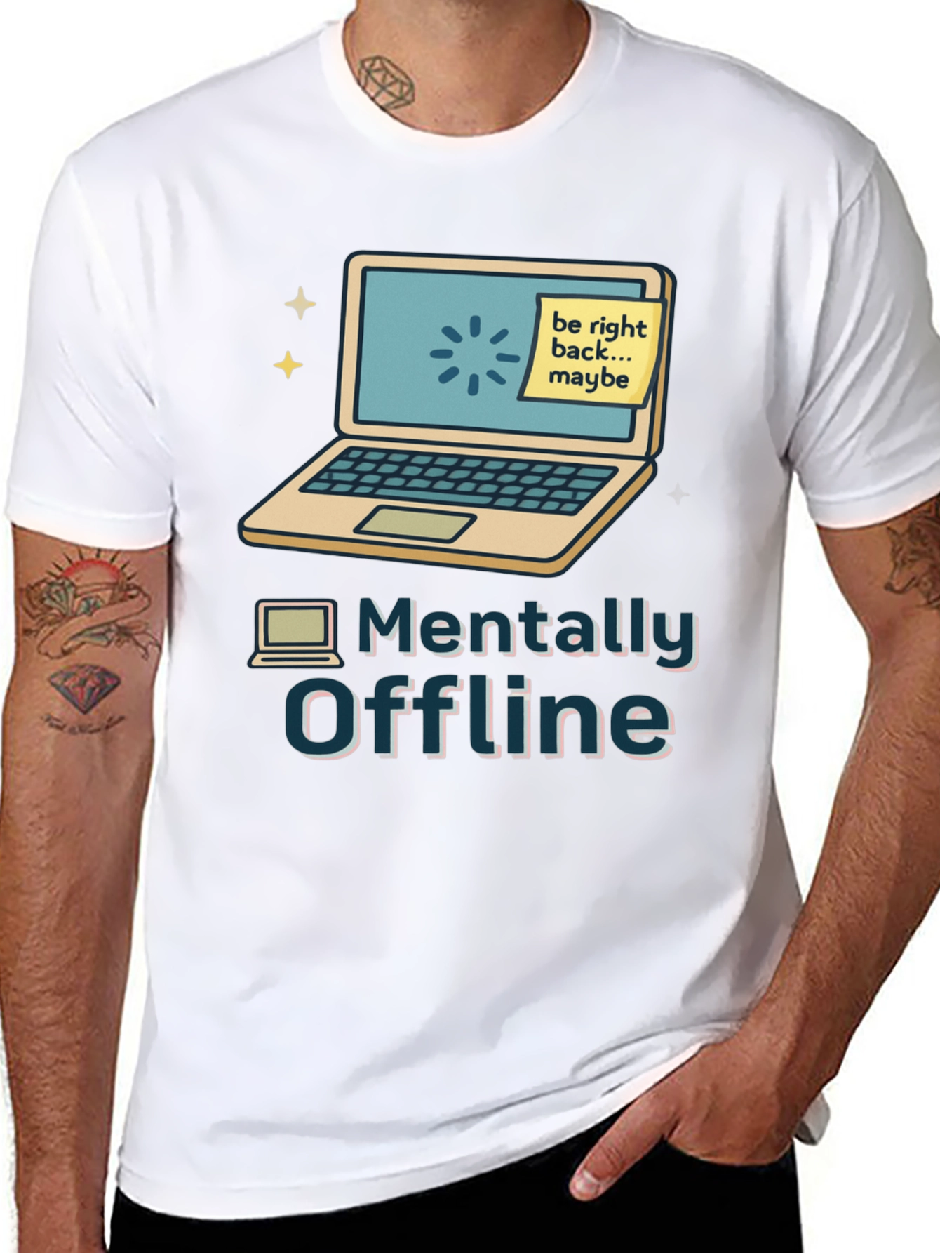 Camiseta Mentalmente Offline Diseño Informático