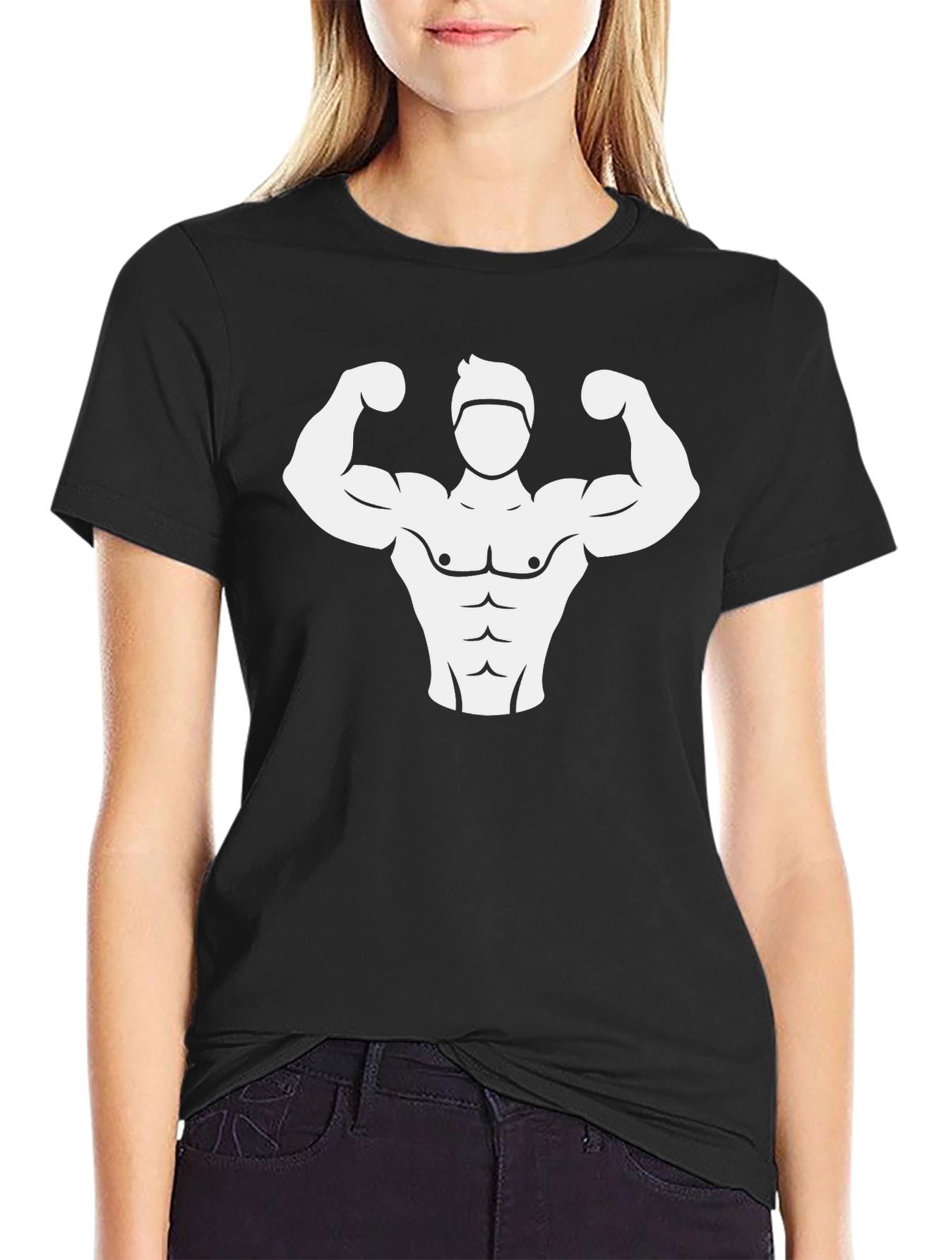 Camiseta Negra con Diseño Musculoso