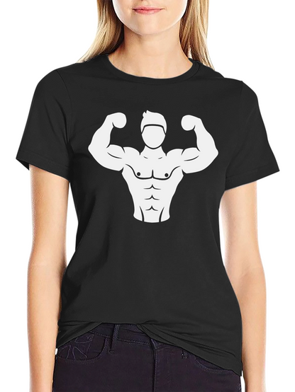 Camiseta Negra con Diseño Musculoso