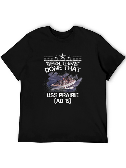 Camiseta Negra USS Prairie - Estilo Militar