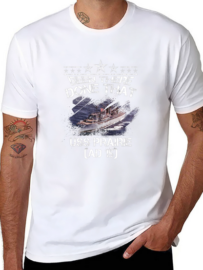 Camiseta Negra USS Prairie - Estilo Militar