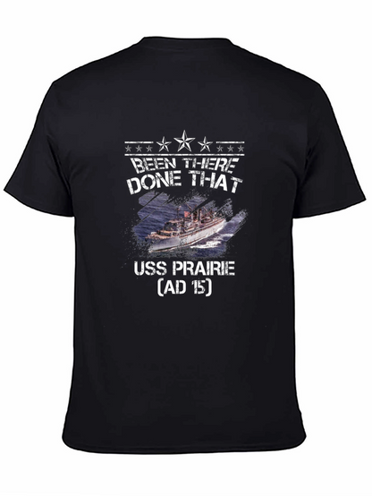 Camiseta Negra USS Prairie - Estilo Militar