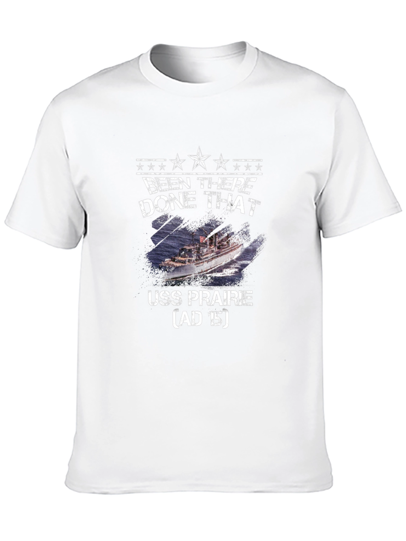 Camiseta Negra USS Prairie - Estilo Militar