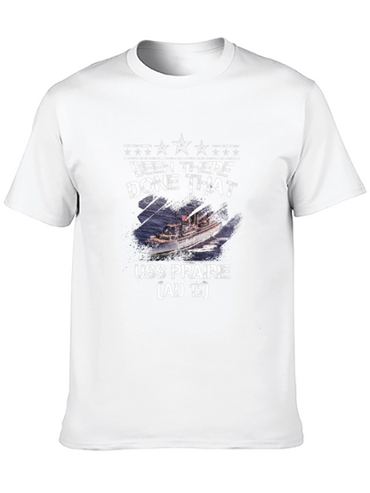 Camiseta Negra USS Prairie - Estilo Militar