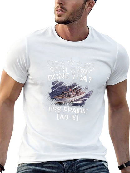 Camiseta Negra USS Prairie - Estilo Militar