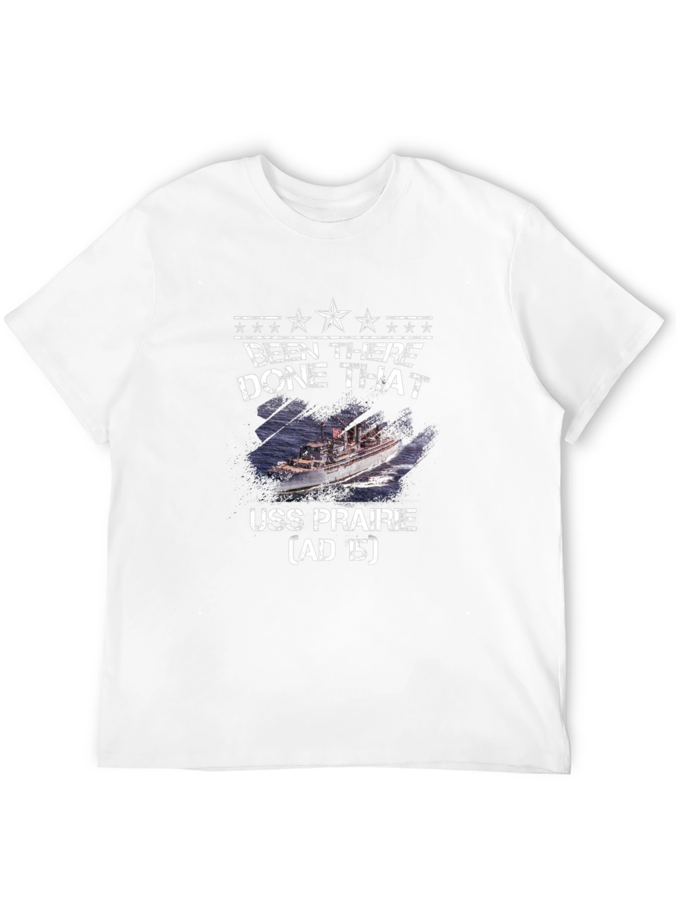 Camiseta Negra USS Prairie - Estilo Militar