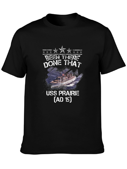 Camiseta Negra USS Prairie - Estilo Militar
