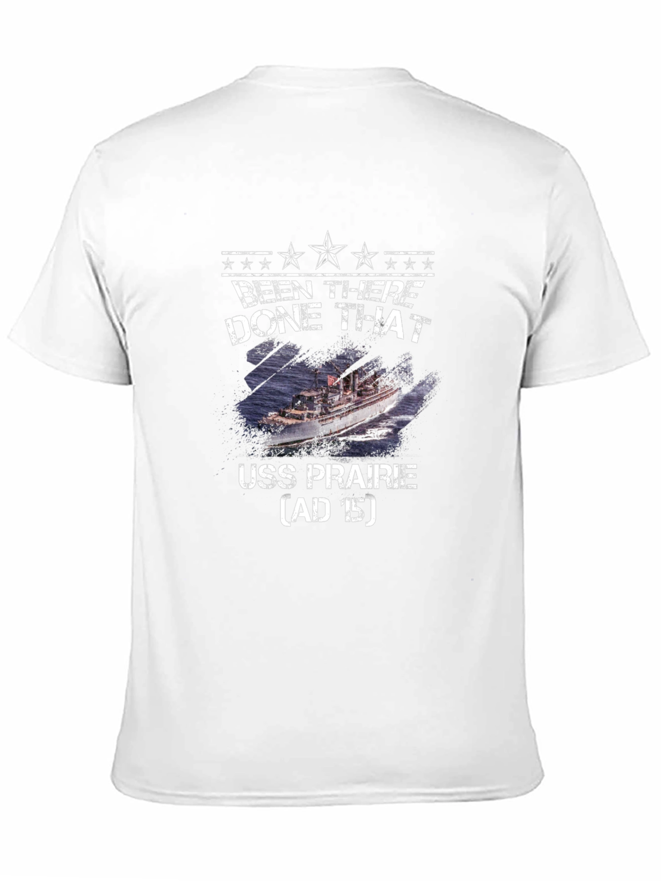 Camiseta Negra USS Prairie - Estilo Militar