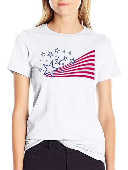 Camiseta Negra Estampado Patriótico Americano