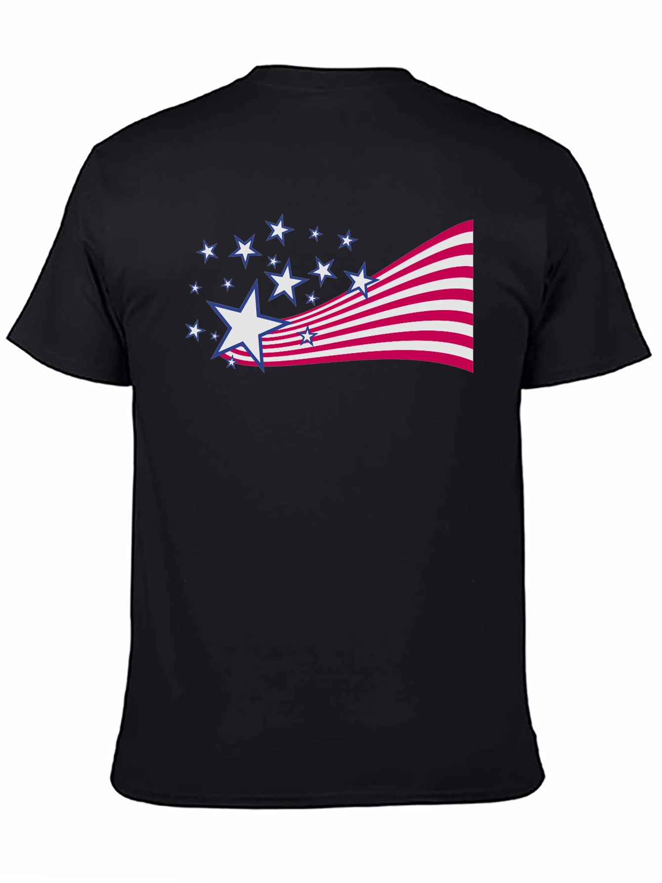 Camiseta Negra Estampado Patriótico Americano