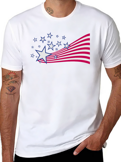 Camiseta Negra Estampado Patriótico Americano