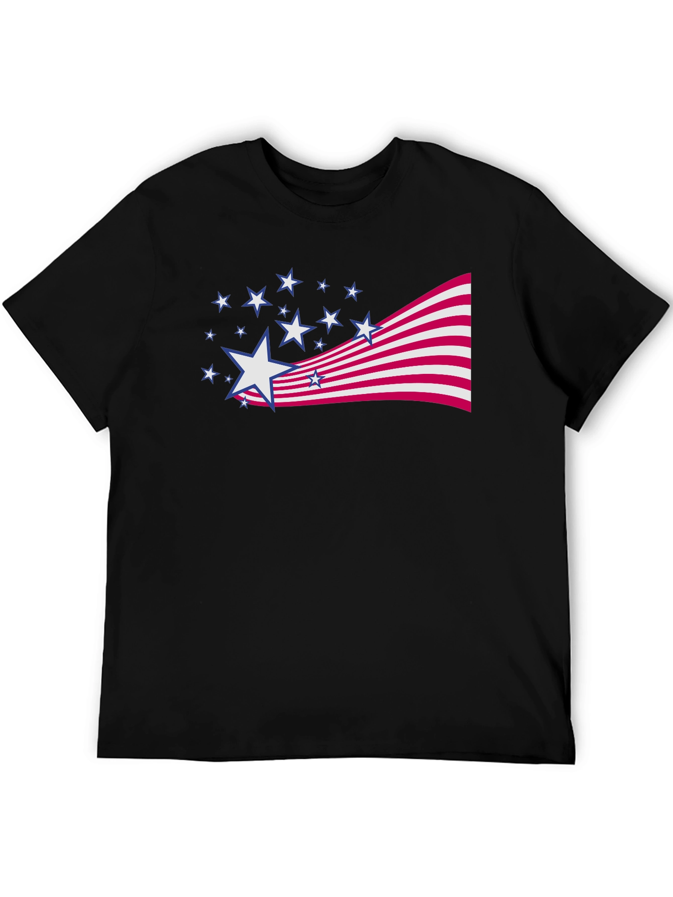 Camiseta Negra Estampado Patriótico Americano