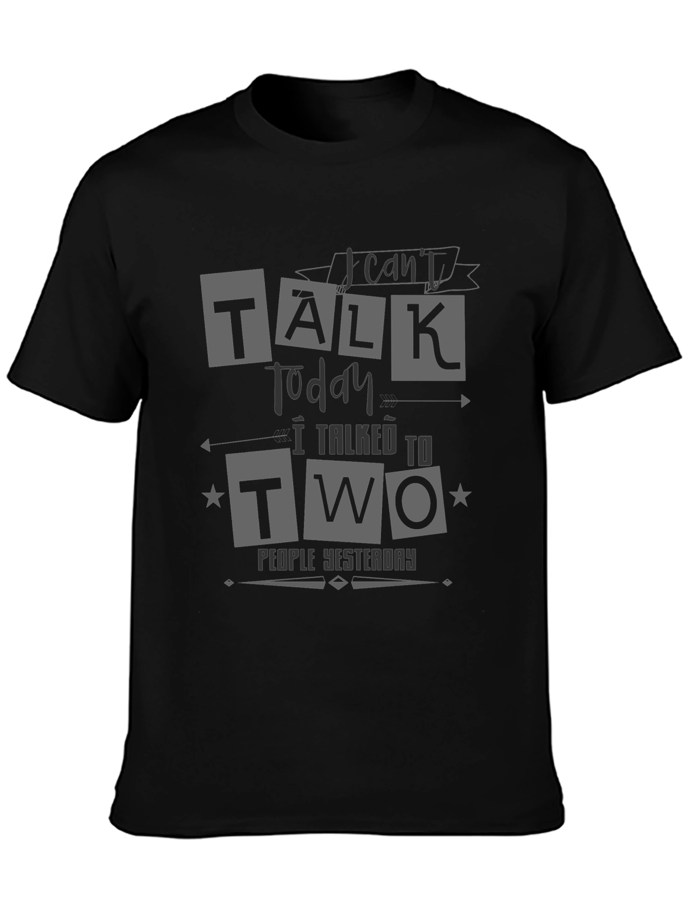 Camiseta Negra No puedo hablar hoy para Hombre