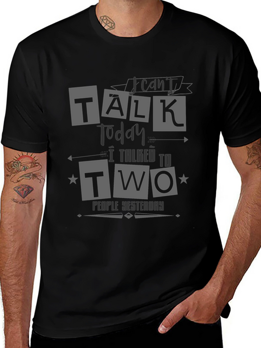 Camiseta Negra No puedo hablar hoy para Hombre