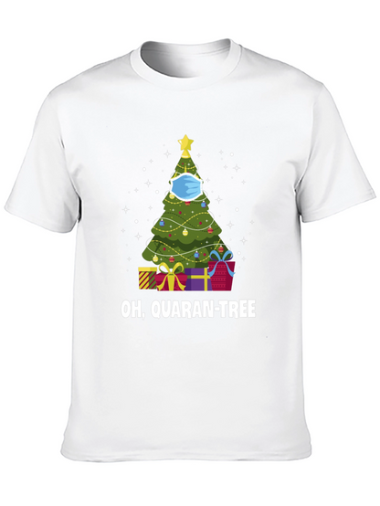 Camiseta Negra Navideña Quaran-Tree con Cubrebocas