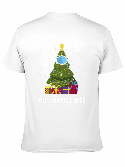 Camiseta Negra Navideña Quaran-Tree con Cubrebocas