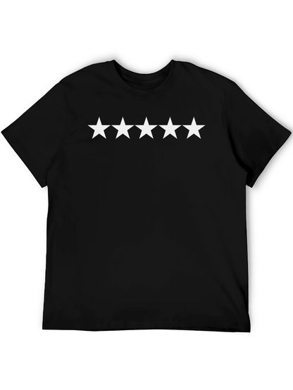 Camiseta Negra 5 Estrellas Algodón Casual Hombre