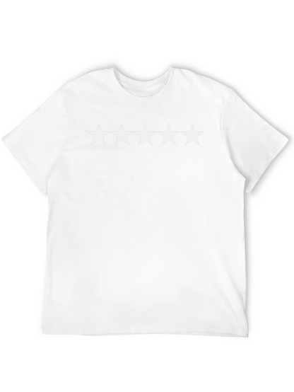 Camiseta Negra 5 Estrellas Algodón Casual Hombre