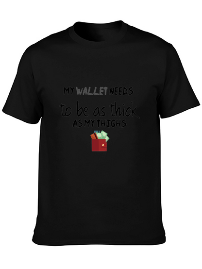 Camiseta Negra con Diseño Billetera Gruesa