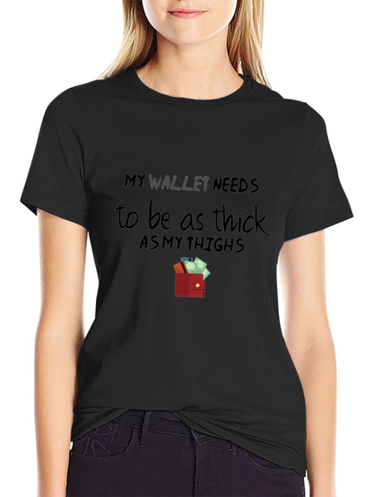 Camiseta Negra con Diseño Billetera Gruesa