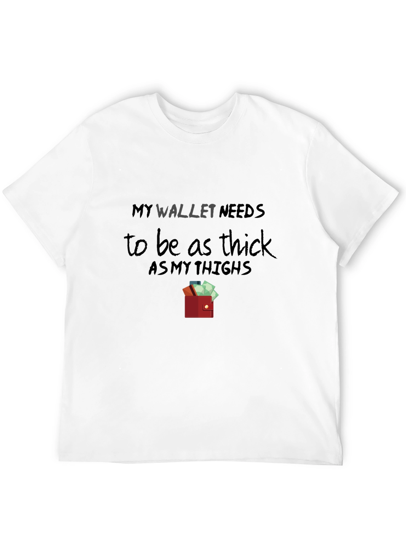 Camiseta Negra con Diseño Billetera Gruesa