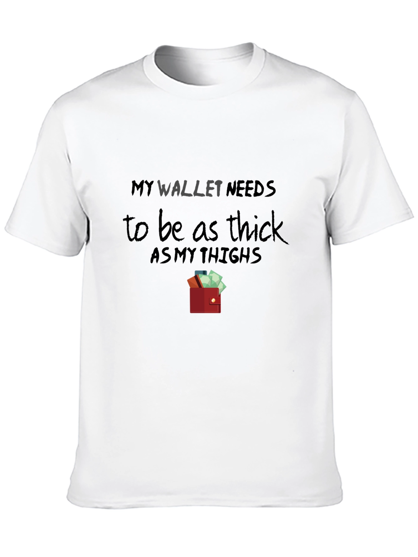 Camiseta Negra con Diseño Billetera Gruesa
