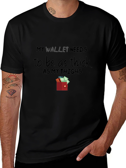 Camiseta Negra con Diseño Billetera Gruesa