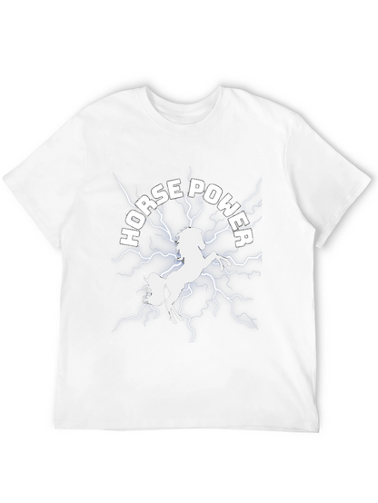 Camiseta Negra: Potencia de Caballo Eléctrico