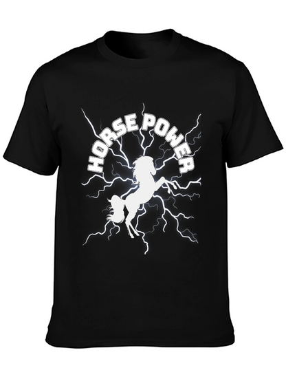 Camiseta Negra: Potencia de Caballo Eléctrico