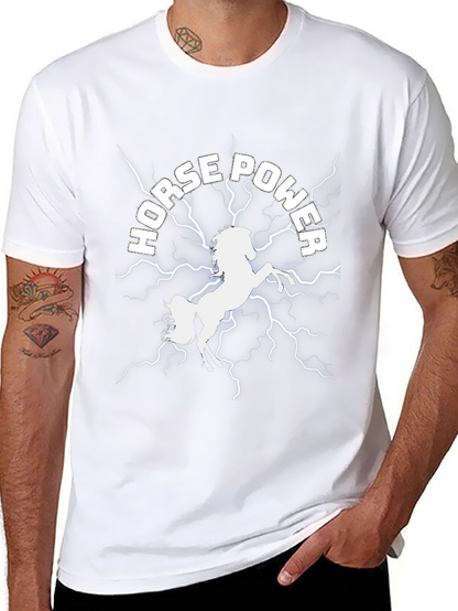 Camiseta Negra: Potencia de Caballo Eléctrico