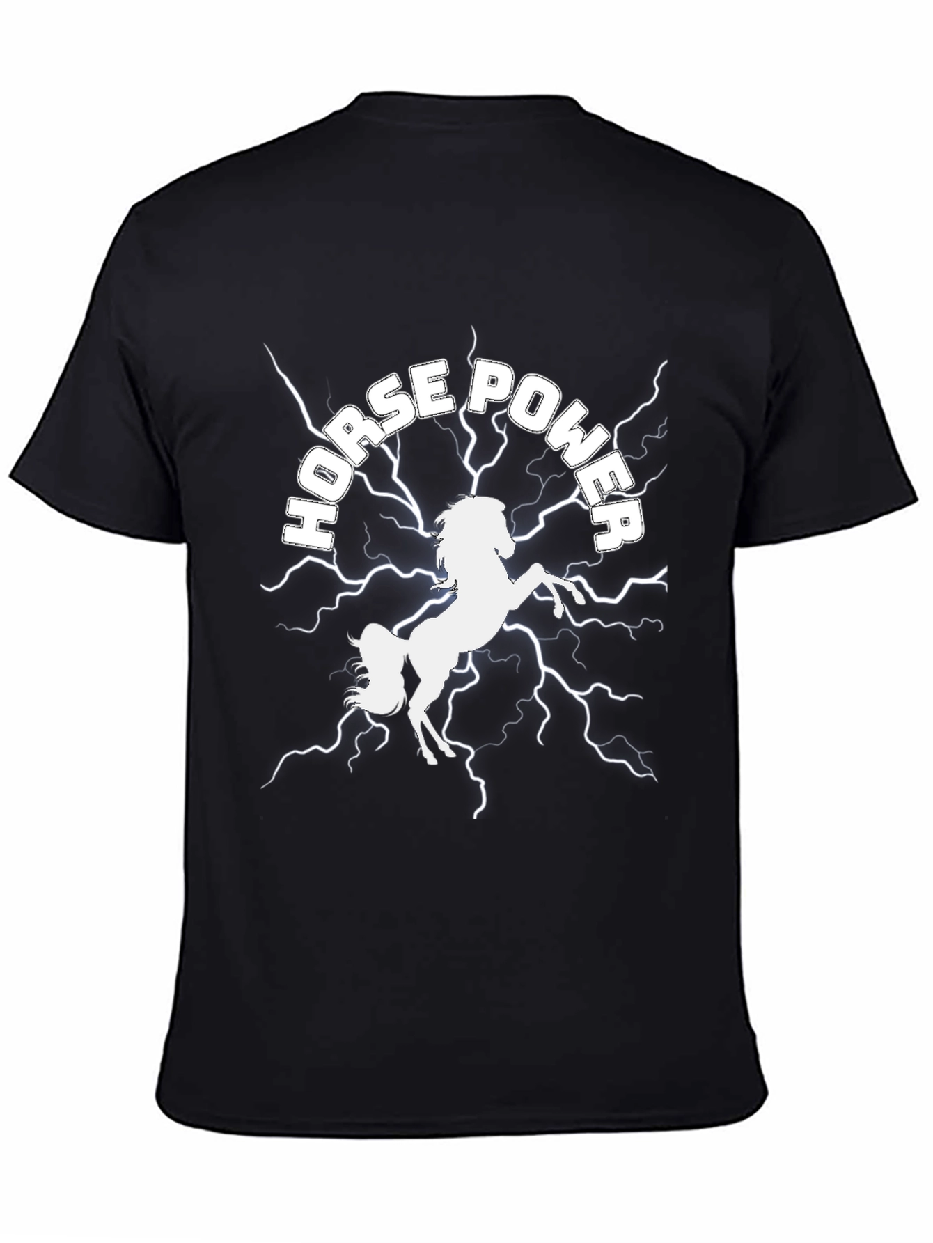 Camiseta Negra: Potencia de Caballo Eléctrico
