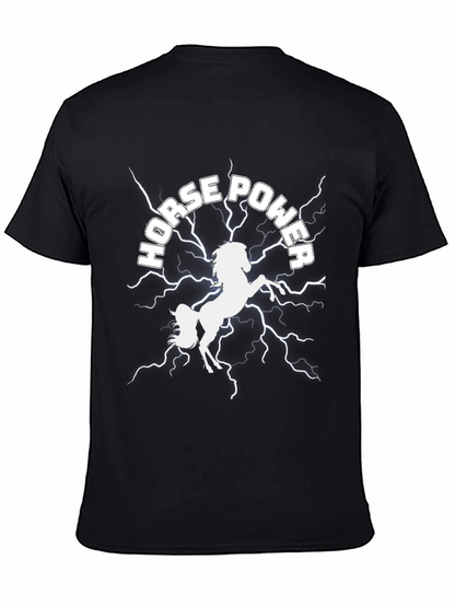 Camiseta Negra: Potencia de Caballo Eléctrico