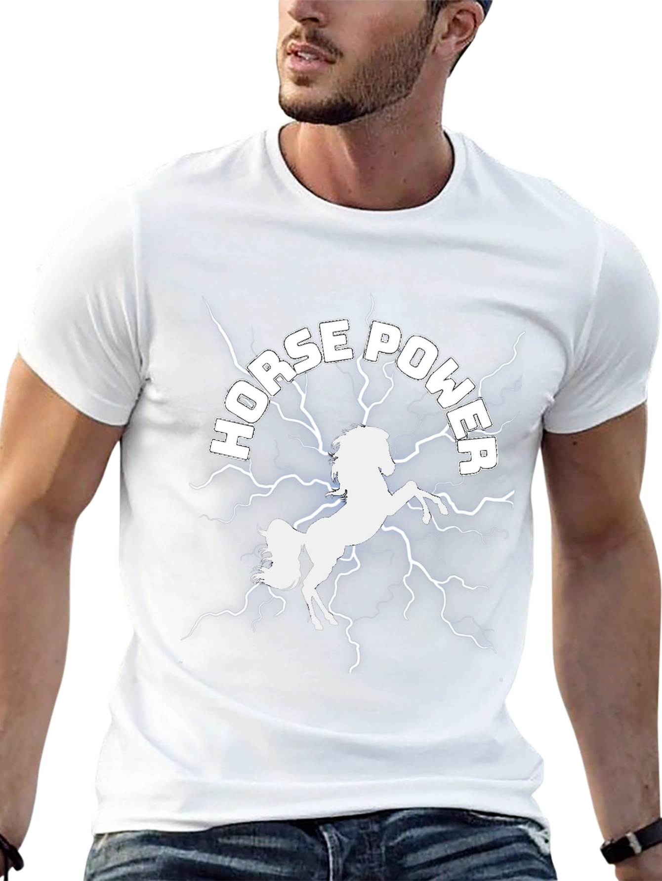 Camiseta Negra: Potencia de Caballo Eléctrico