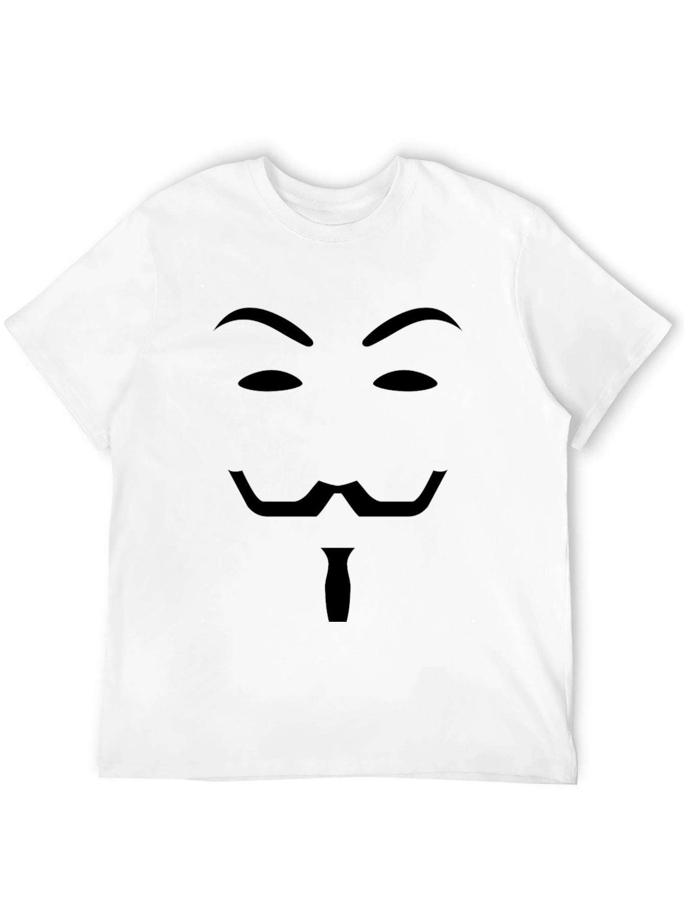 Camiseta Negra con Diseño de Máscara Anónima