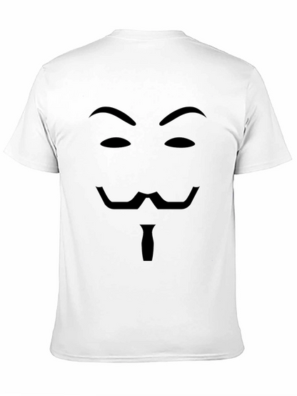 Camiseta Negra con Diseño de Máscara Anónima