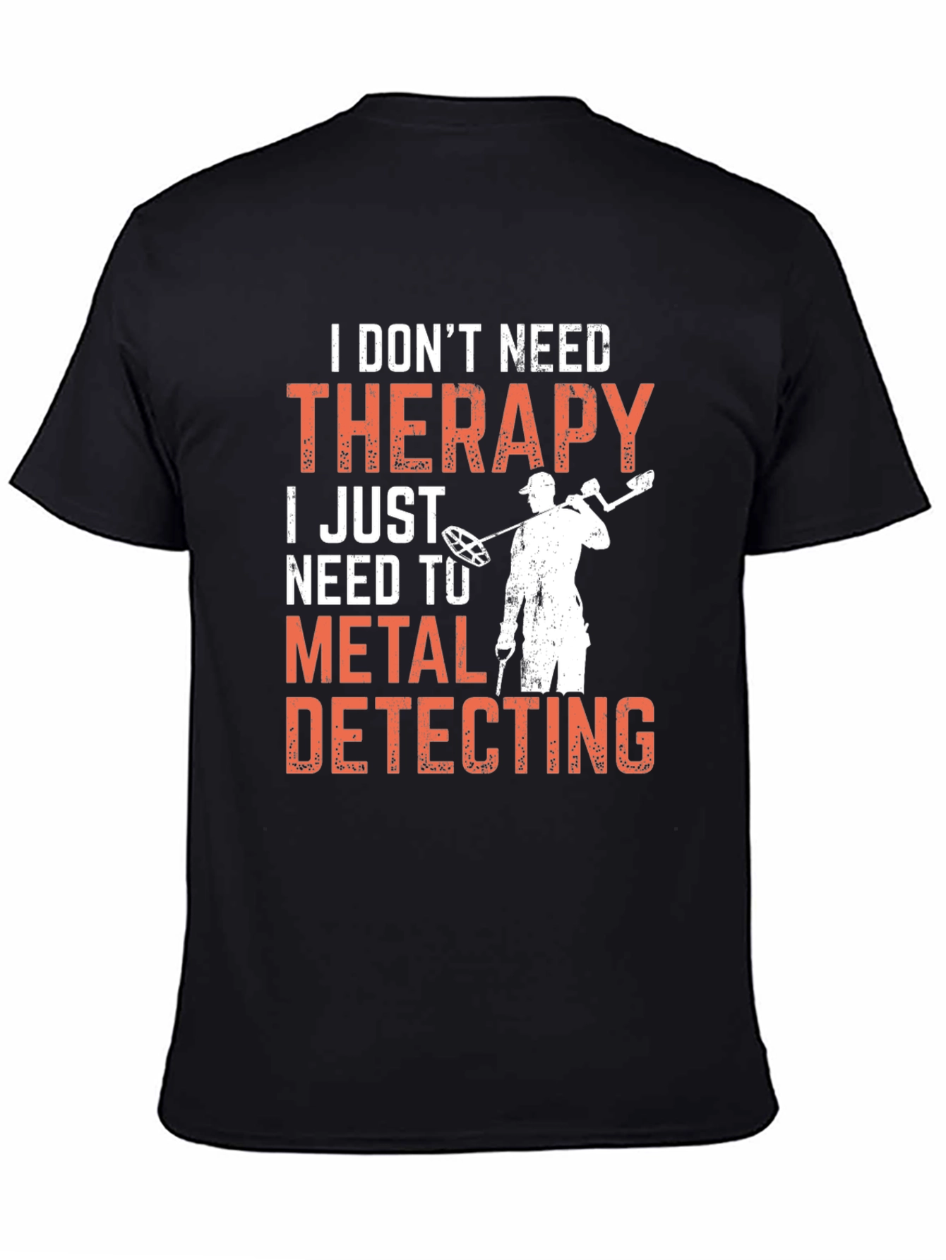 Camiseta Negra: Terapia de Detector de Metales