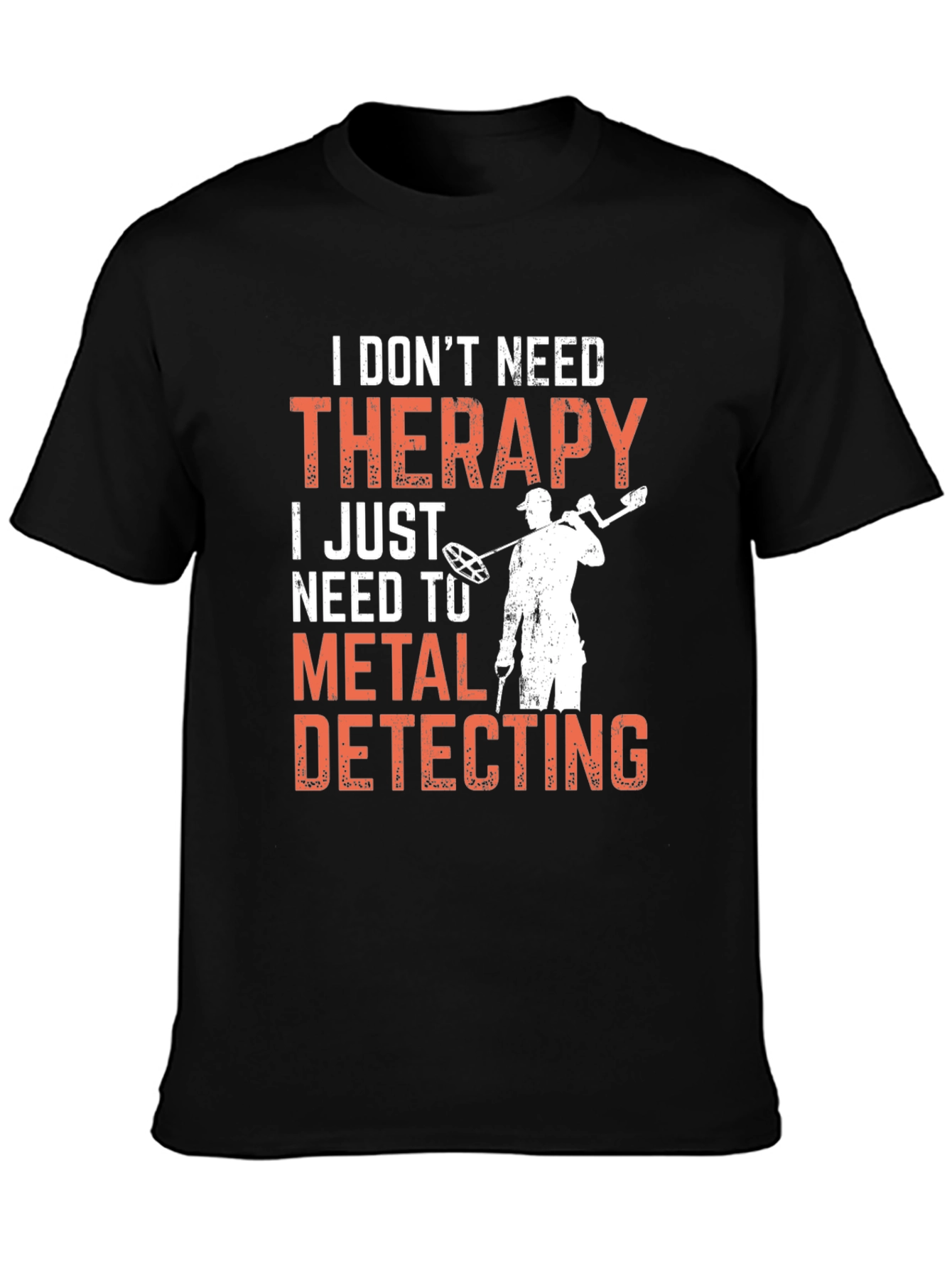 Camiseta Negra: Terapia de Detector de Metales