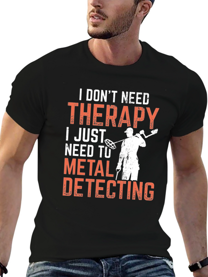Camiseta Negra: Terapia de Detector de Metales