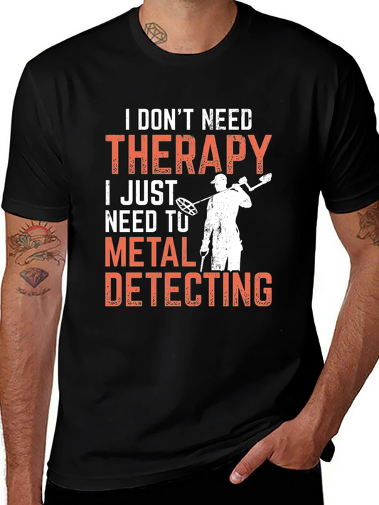Camiseta Negra: Terapia de Detector de Metales