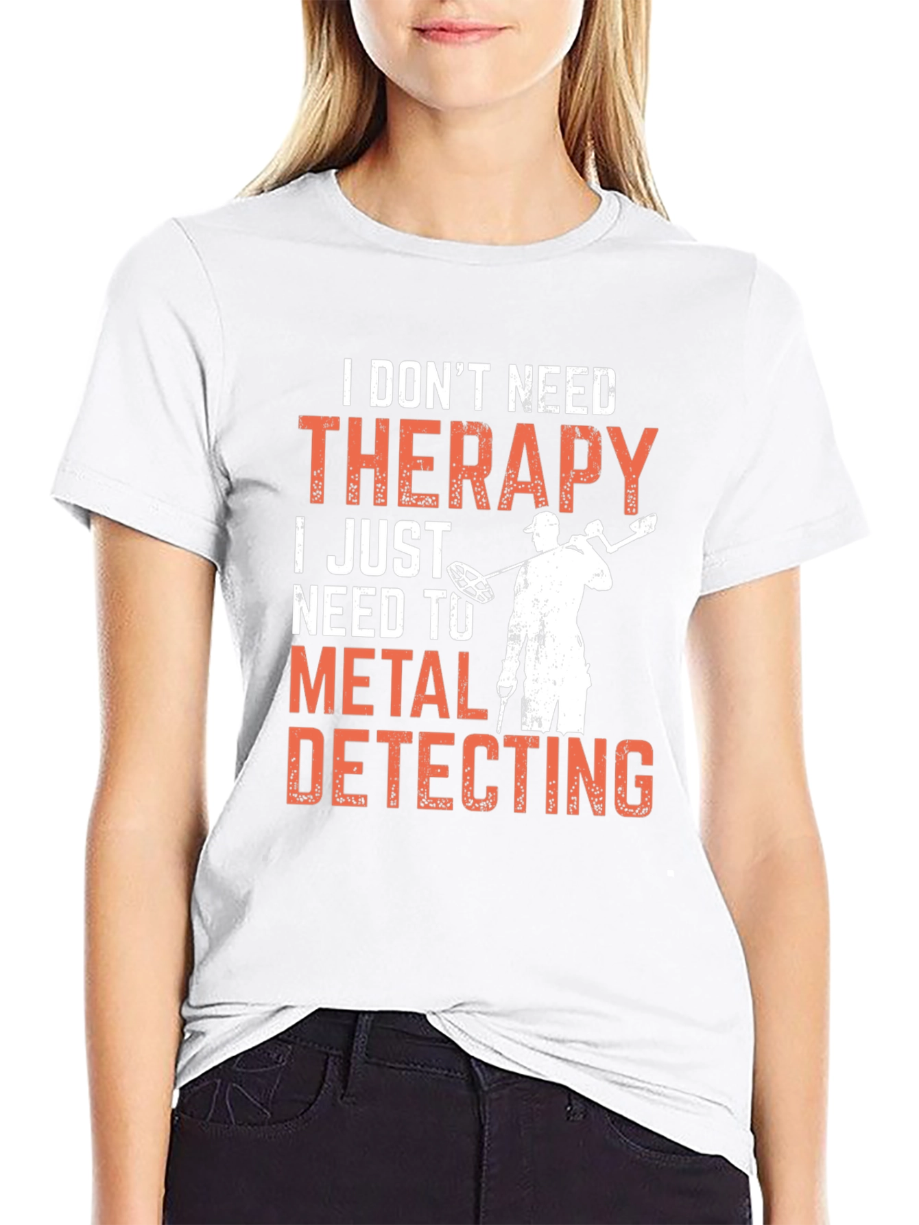 Camiseta Negra: Terapia de Detector de Metales