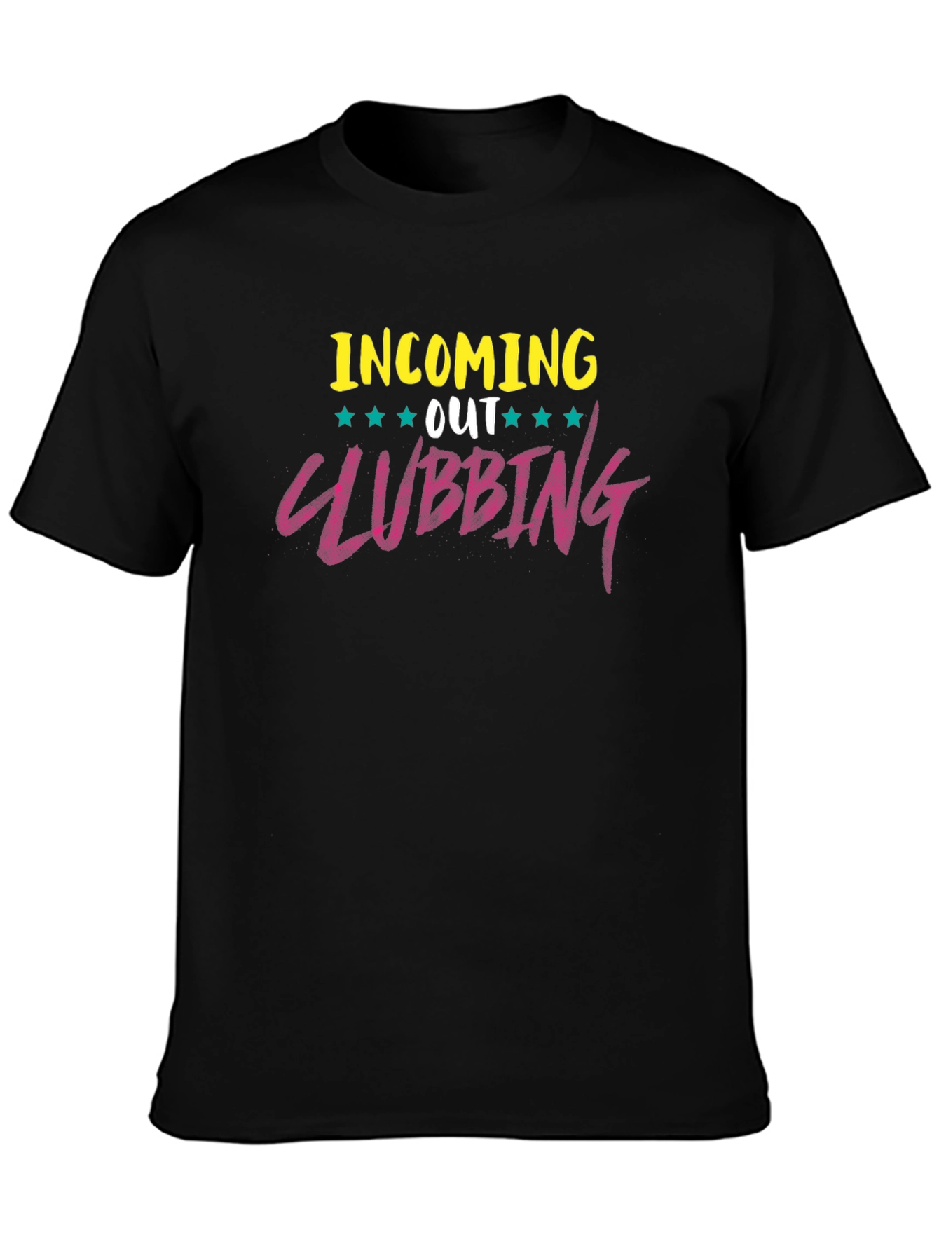 Camiseta Negra con Diseño Clubbing